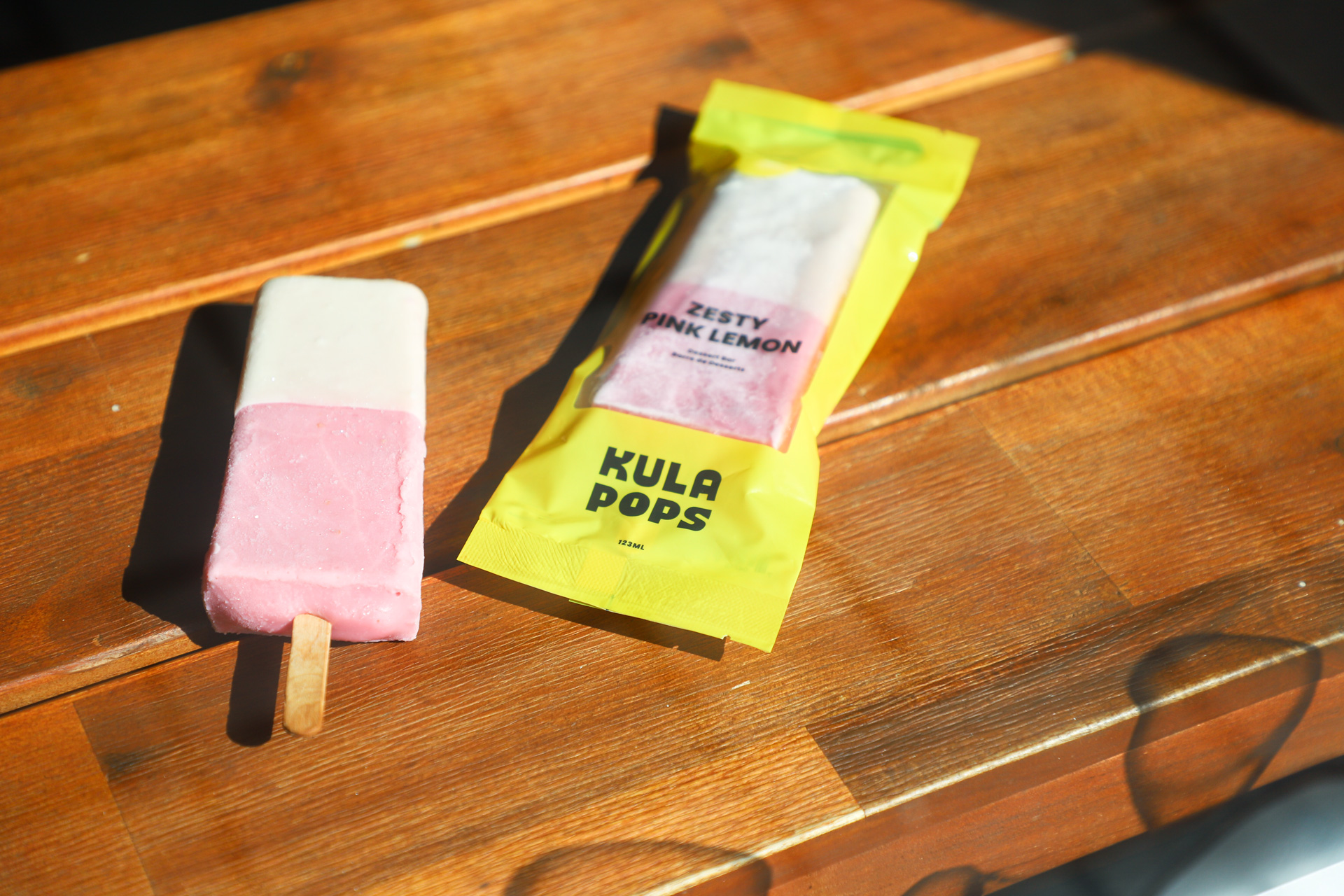 Photo of popsicle and packaging design
